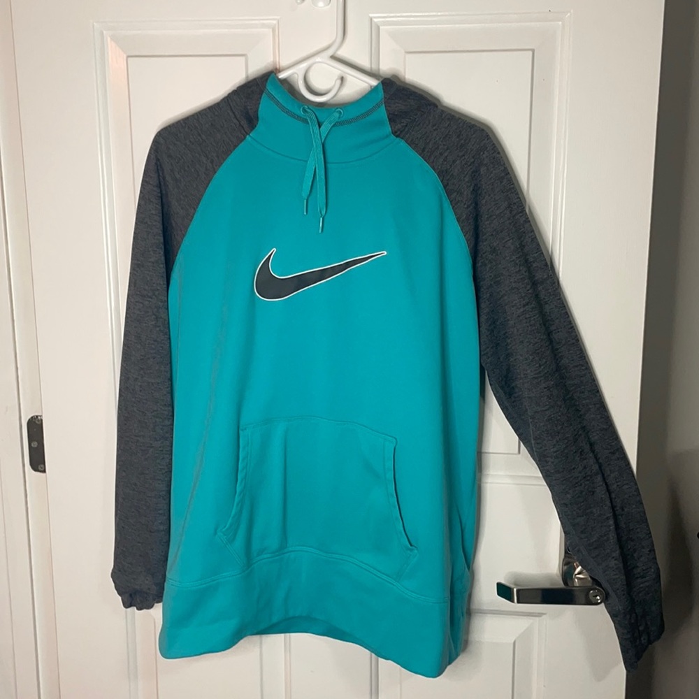 Blue and gray Nike sweatshirt